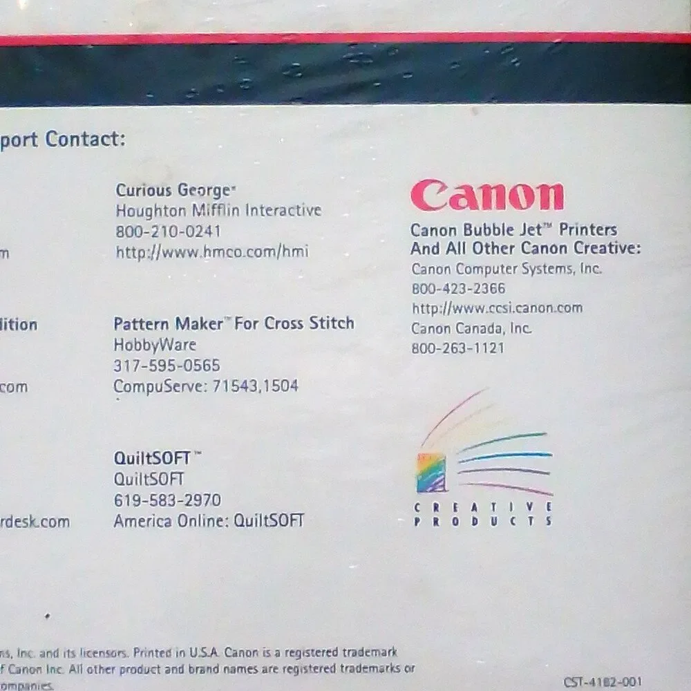 Vintage 1996 Canon Creative CD-ROM Windows Stationery Graphics Software